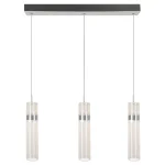 Lampă suspendată triplă argintie LED CCT, formă verticală, Ambiente Light Prestige