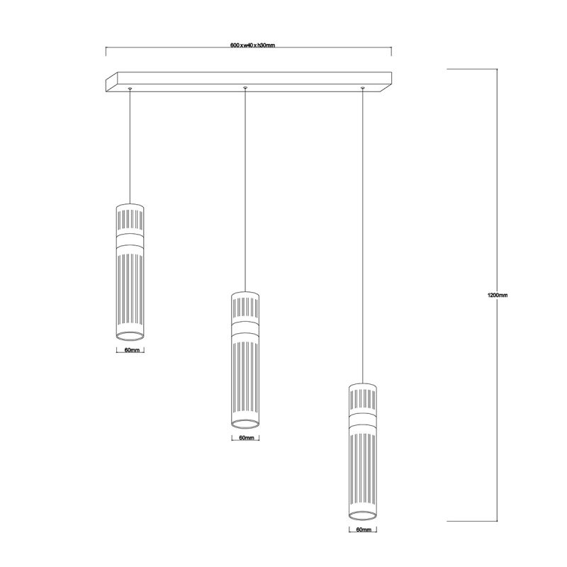 Lampă suspendată triplă argintie LED CCT, formă verticală, Ambiente Light Prestige - imagine 6