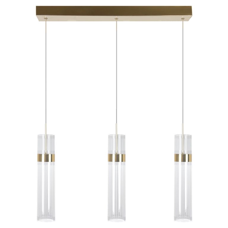 Lampă suspendată triplă aurie LED CCT