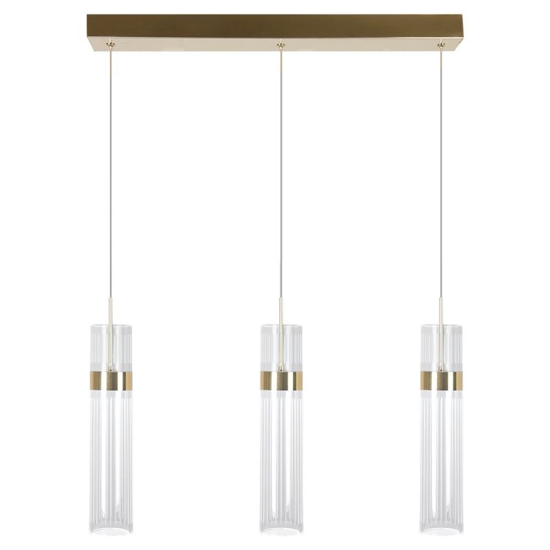 Lampă suspendată triplă aurie LED CCT