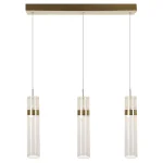 Lampă suspendată triplă aurie LED CCT, formă verticală, Ambiente Light Prestige