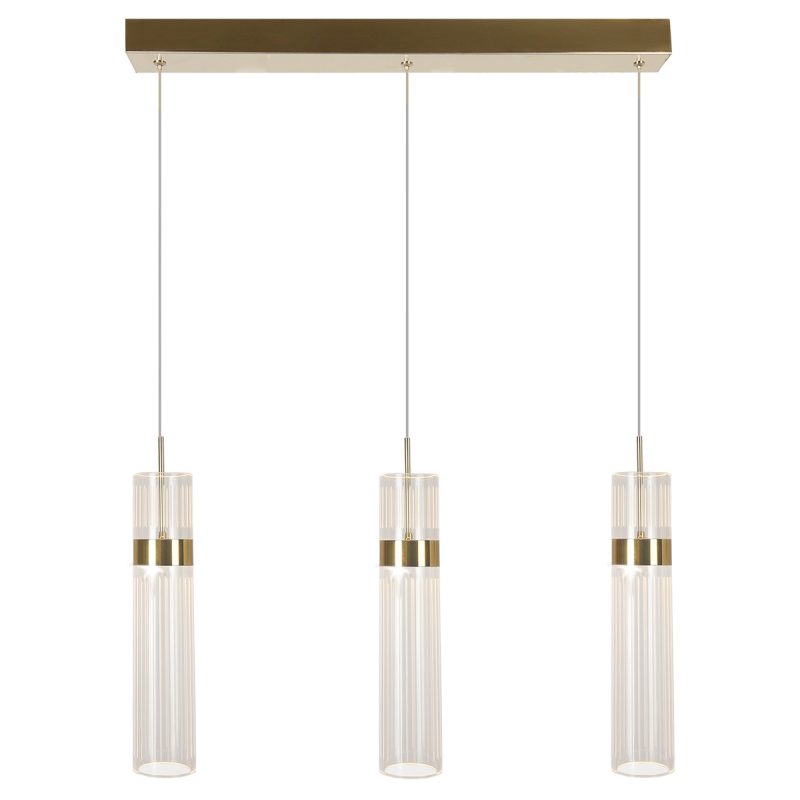Lampă suspendată triplă aurie LED CCT, formă verticală, Ambiente Light Prestige - imagine 4