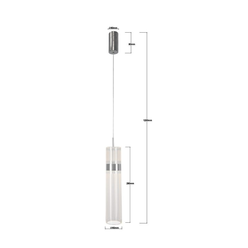 Lampă suspendată argintie LED CCT, design elegant, Ambiente Light Prestige