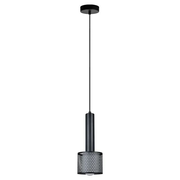 Lampă suspendată neagră, abajur traforat, Amo Light Prestige