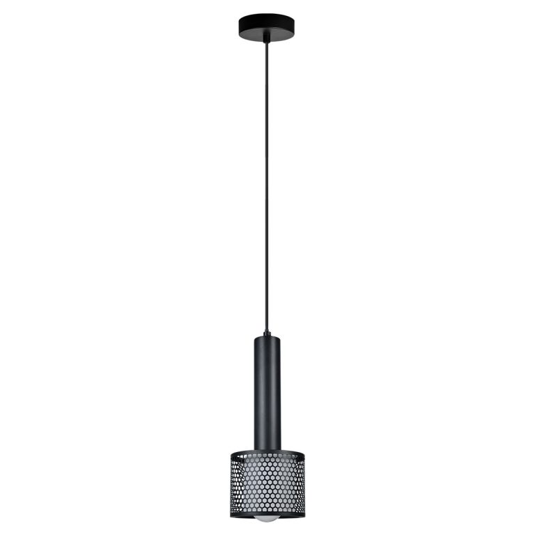 Lampă suspendată neagră, abajur traforat, Amo Light Prestige