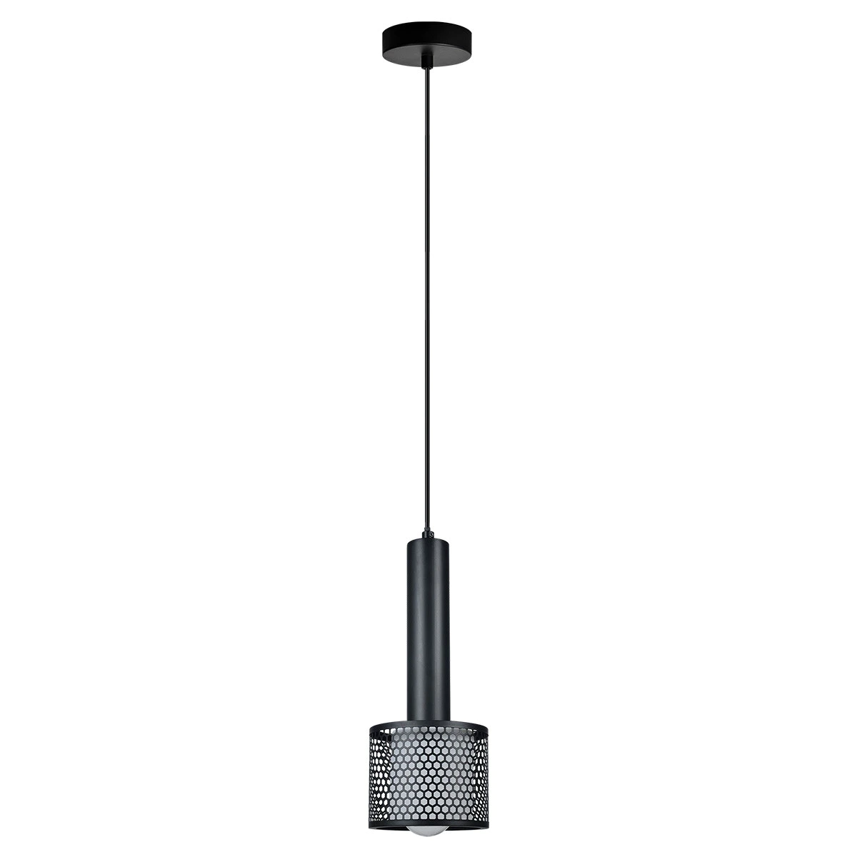 Lampă suspendată neagră 1xE27 Lampă suspendată neagră, abajur traforat, Amo Light Prestige