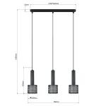 Lampă suspendată neagră 3xE27, iluminat interior, Amo Light Prestige