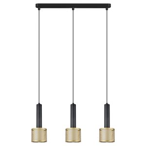 Lampă suspendată negru-aurie 3xE27