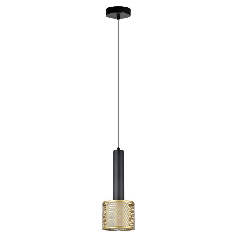 Lampă suspendată auriu-neagră 1xE27