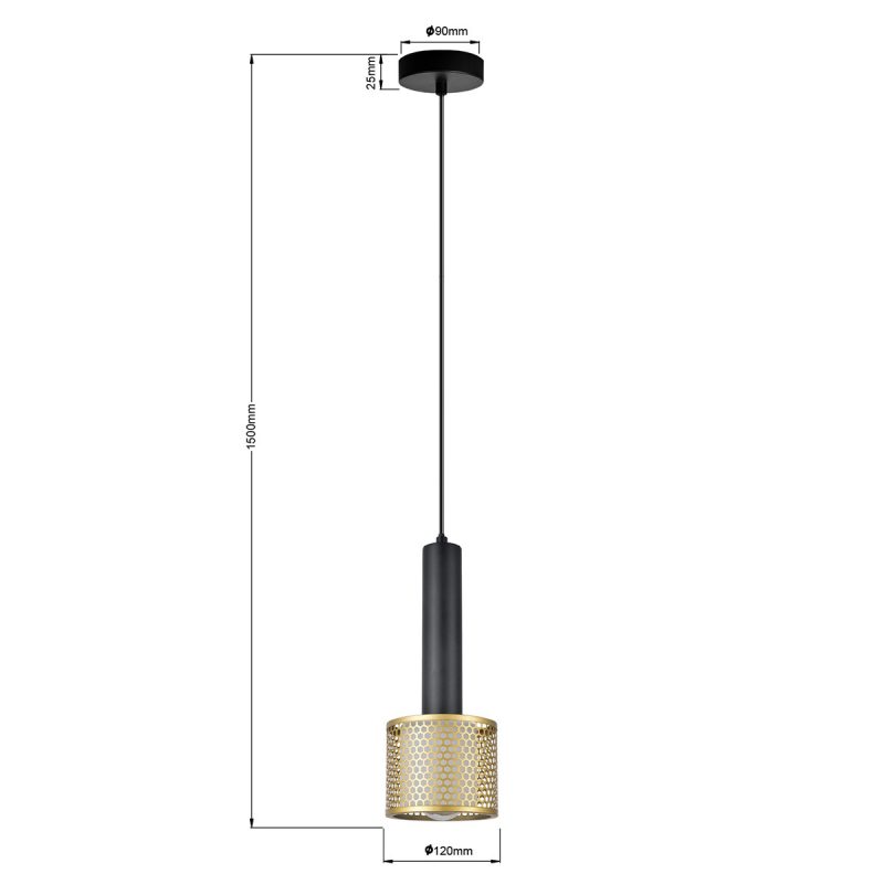 Lampă suspendată auriu-neagră 1xE27, stil elegant, Amo Light Prestige - imagine 4