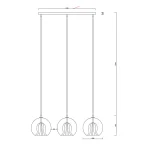 Lampă suspendată aurie 3xE27, stil modern, Arette Light Prestige