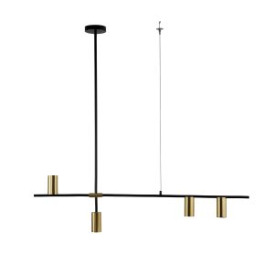 Lampă suspendată negru-aurie 4xGU10