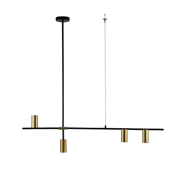 Lampă suspendată negru-aurie 4xGU10