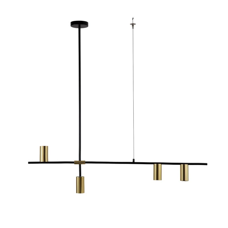 Lampă suspendată negru-aurie 4xGU10