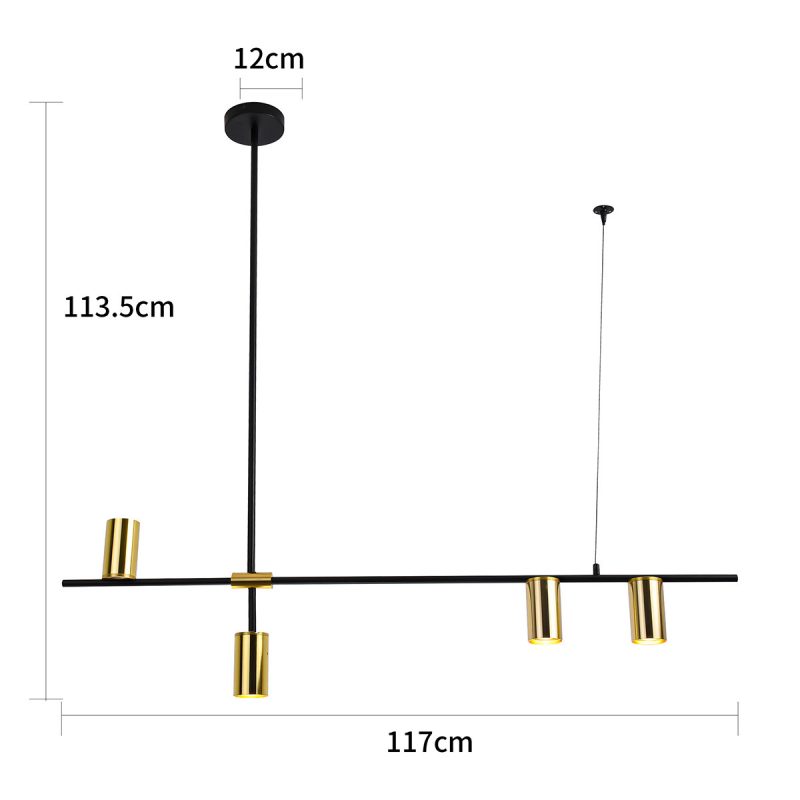 Lampă suspendată negru-aurie 4xGU10, design industrial, Arizona Light Prestige - imagine 6