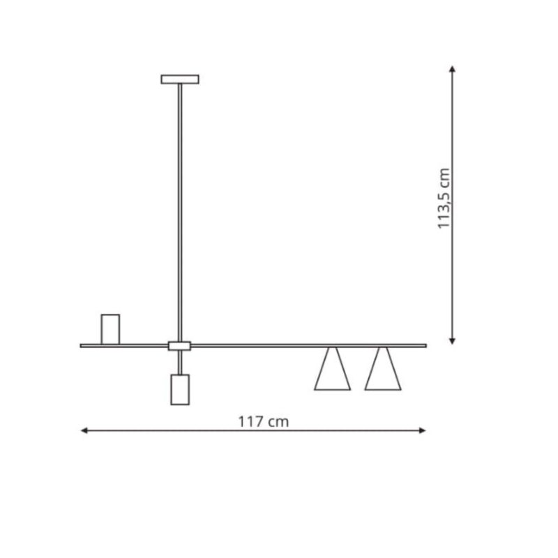 Lampă suspendată negru-aurie 4xGU10, design industrial, Arizona Light Prestige - imagine 7
