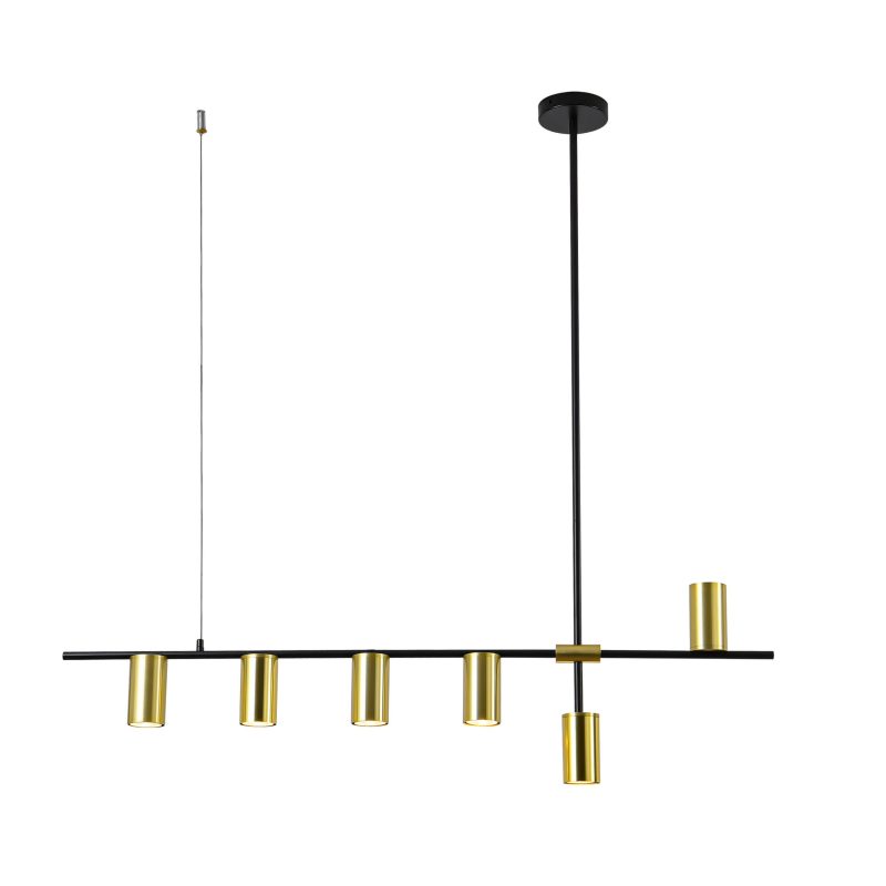 Lampă suspendată negru-aurie 6xGU10