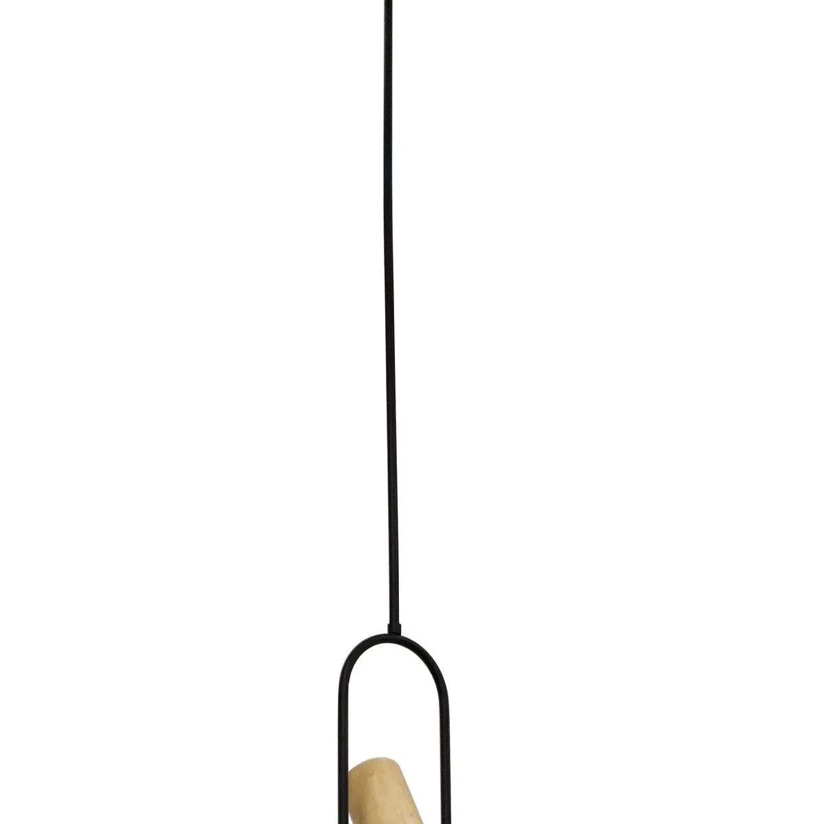 Lampă suspendată lemn-negru 1xGU10