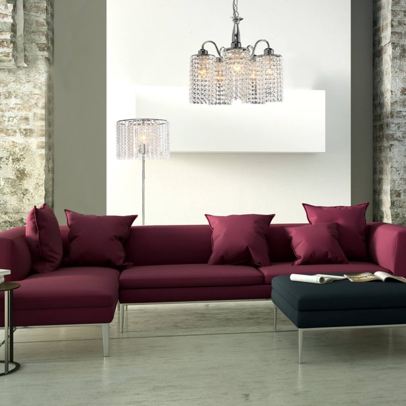 Lampă suspendată Bright Star argintie 5xE27 Light Prestige