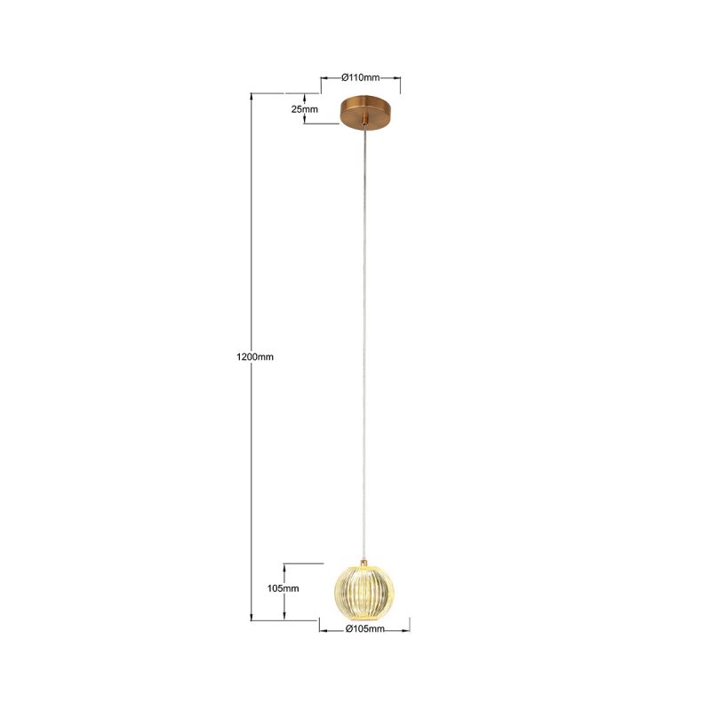 Lampă suspendată aurie 1xLED CCT, design elegant, Brillant Light Prestige