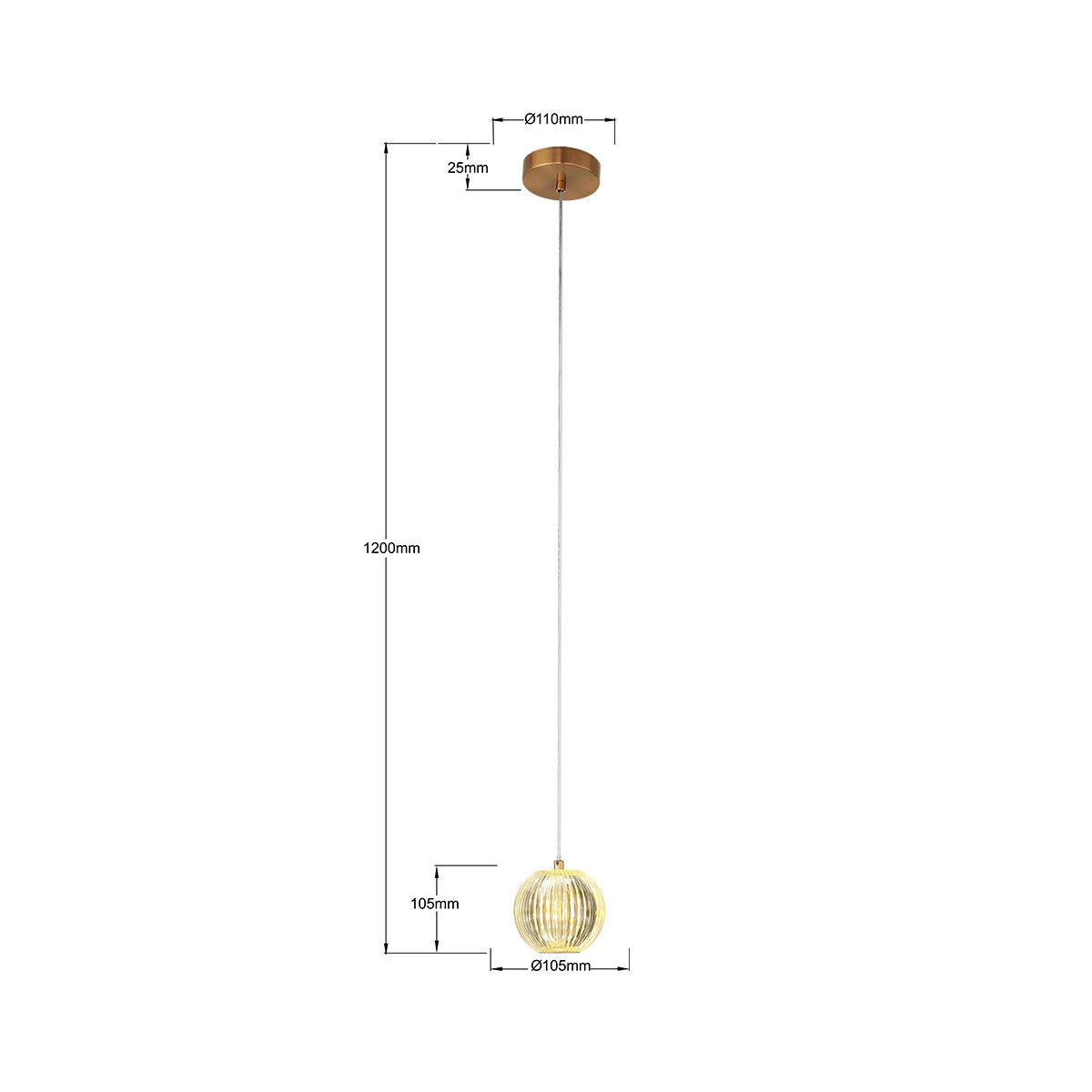 lampa-wiszaca-brillant-1-zlota-led-cct-4 Lampă suspendată aurie 1xLED CCT, design elegant, Brillant Light Prestige
