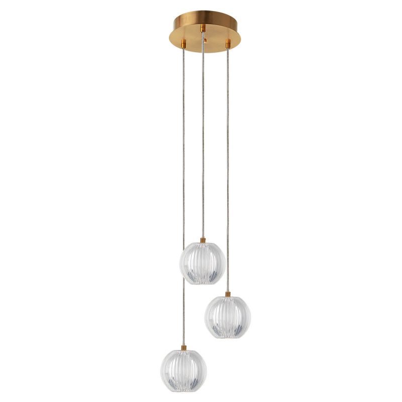 Lampă suspendată aurie 3xLED CCT