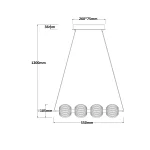 Lampă suspendată aurie 4xLED CCT, iluminat modern, Brillant Light Prestige
