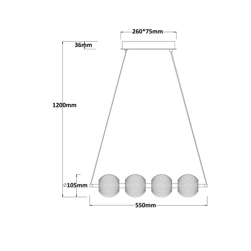 Lampă suspendată aurie 4xLED CCT, iluminat modern, Brillant Light Prestige - imagine 5