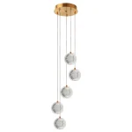 Lampă suspendată aurie 5xLED CCT, iluminat modern, Brillant Light Prestige