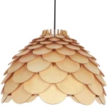 Lampă suspendată mare, lemn natural 1xE27, Burgo Light Prestige