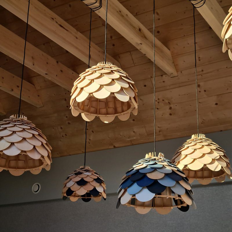 Lampă suspendată mare, lemn natural 1xE27, Burgo Light Prestige