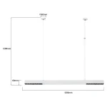 Lampă suspendată L albă, control inteligent Tuya, LED CCT, Cali Light Prestige