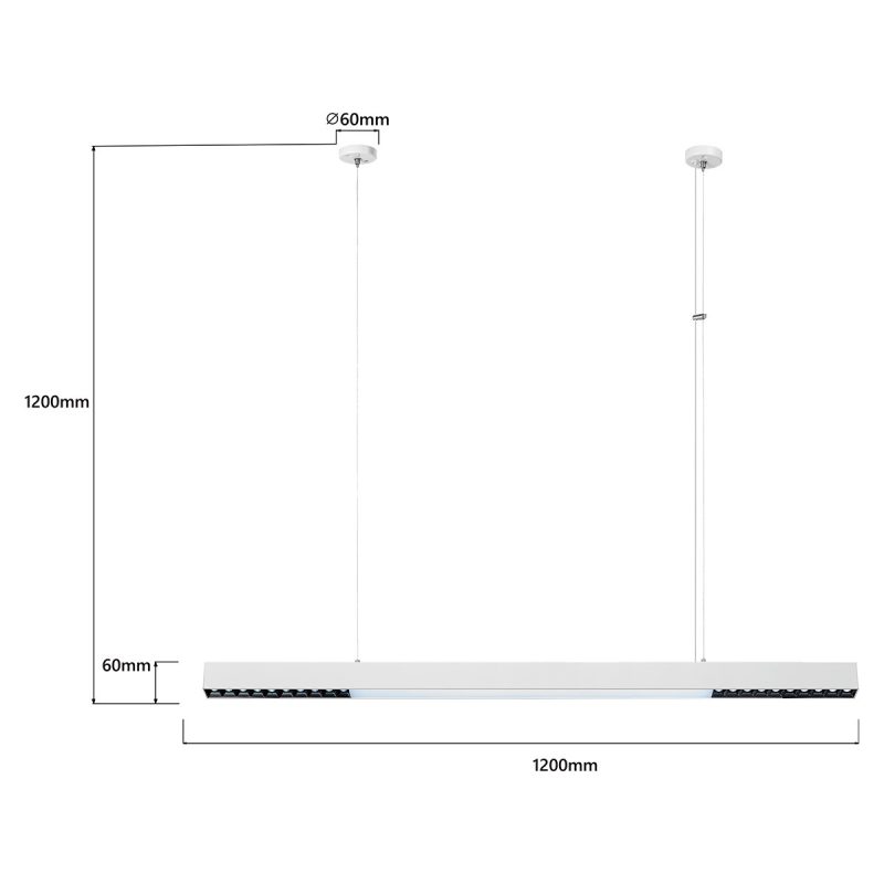 Lampă suspendată L albă, control inteligent Tuya, LED CCT, Cali Light Prestige