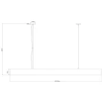 Lampă suspendată L albă, control inteligent Tuya, LED CCT, Cali Light Prestige