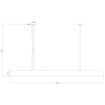 Lampă suspendată L neagră, control inteligent Tuya, LED CCT, Cali Light Prestige