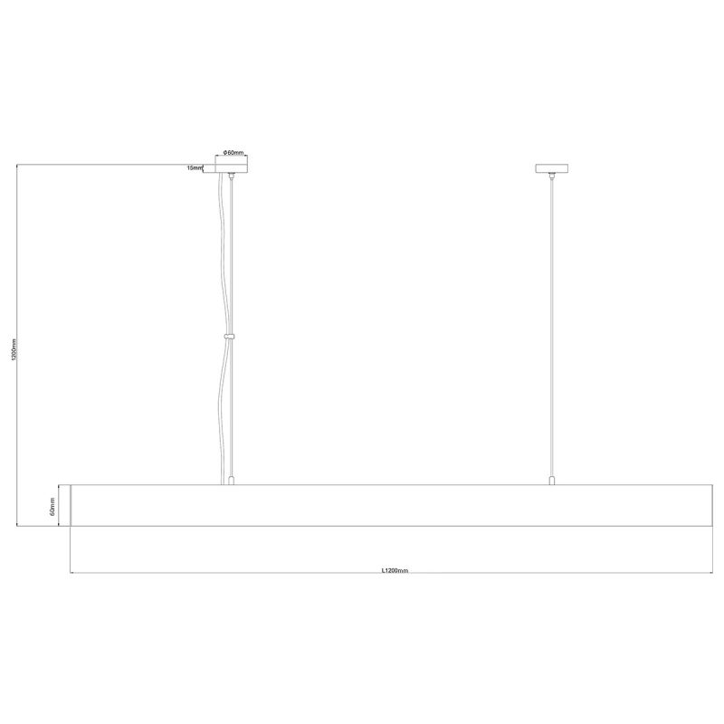 Lampă suspendată L neagră, control inteligent Tuya, LED CCT, Cali Light Prestige
