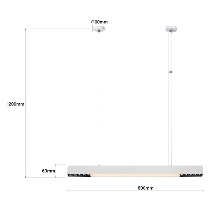 Lampă suspendată M albă, control inteligent Tuya, LED CCT, Cali Light Prestige - imagine 7