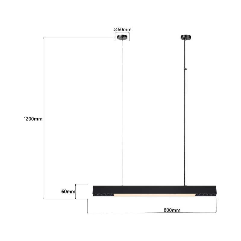 Lampă suspendată neagră, control Tuya, LED CCT, model Cali M Light Prestige - imagine 7