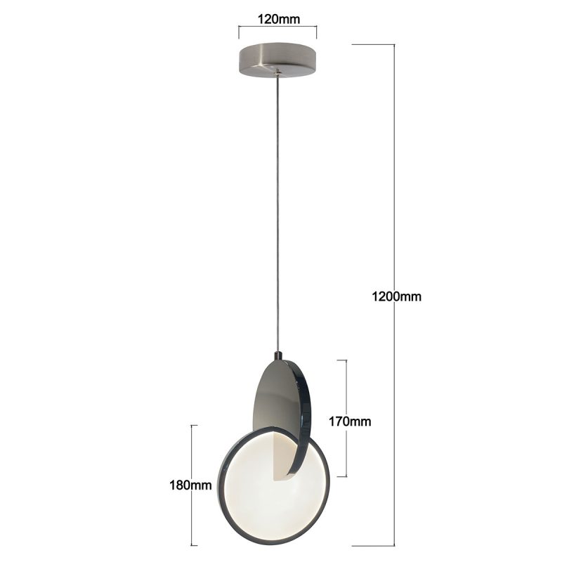 Lampă suspendată crom LED CCT, cerc elegant, Circlo Light Prestige