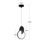 Lampă suspendată neagră LED CCT, cerc elegant, Circlo Light Prestige