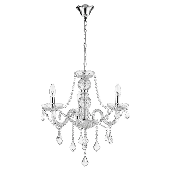 Lampă suspendată Cristallo argintie 3xE14 Light Prestige