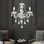 Lampă suspendată Cristallo argintie 3xE14 Light Prestige