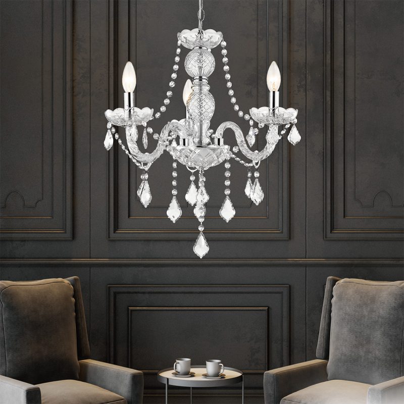 Lampă suspendată Cristallo argintie 3xE14 Light Prestige - imagine 4