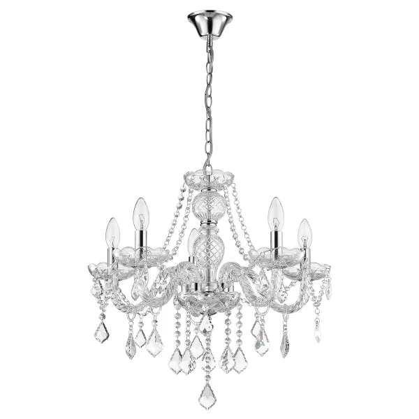 Lampă suspendată Cristallo argintie 5xE14 Light Prestige