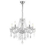 Lampă suspendată Cristallo argintie 5xE14 Light Prestige