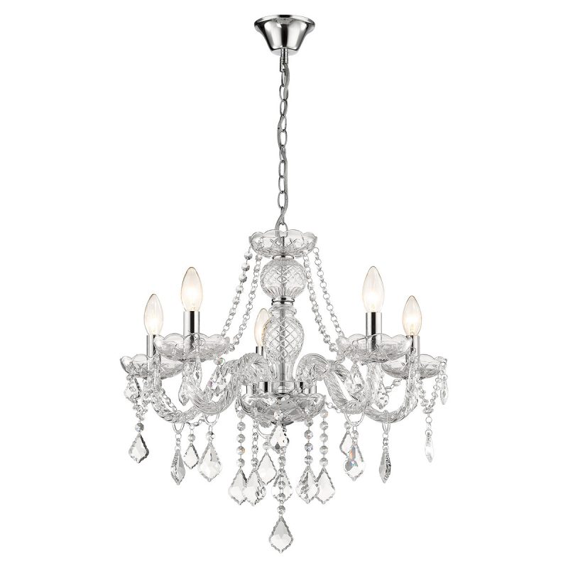 Lampă suspendată Cristallo argintie 5xE14 Light Prestige - imagine 5