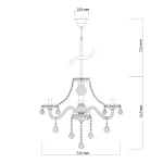 Lampă suspendată Cristallo argintie 5xE14 Light Prestige