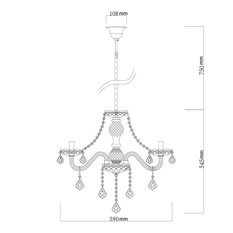 Lampă suspendată Cristallo argintie 5xE14 Light Prestige - imagine 8