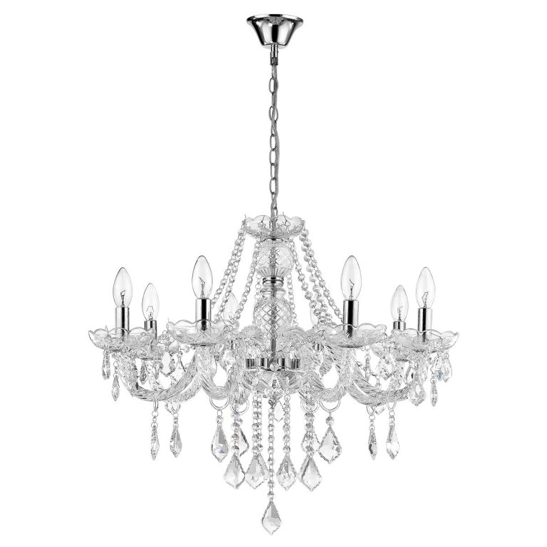 Lampă suspendată Cristallo argintie 8xE14 Light Prestige
