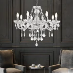 Lampă suspendată Cristallo argintie 8xE14 Light Prestige